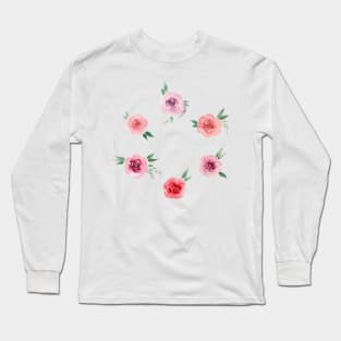 Roses set watercolor Long Sleeve T-Shirt